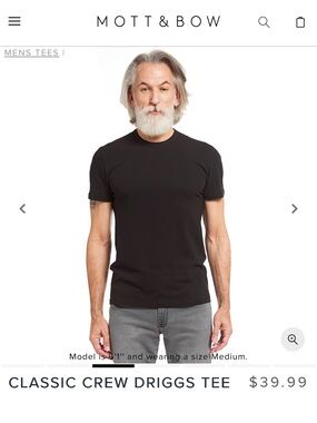 Mott & Bow Classic Crew Tee in Black